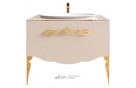Мебель для ванной La Beaute Charante 100 бежевая со стеклянной столешницей, золото