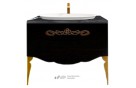 Мебель для ванной La Beaute Charante 100 черная со столешницей marchina nero, золото