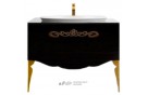 Мебель для ванной La Beaute Charante 100 черная со стеклянной столешницей, фурнитура золото