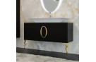 Мебель для ванной La Beaute Savoie 100 черная, фурнитура золото